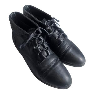 Prima Royale Black Leather Cuffed Ankle Boots Women's Bootie Size 7 M